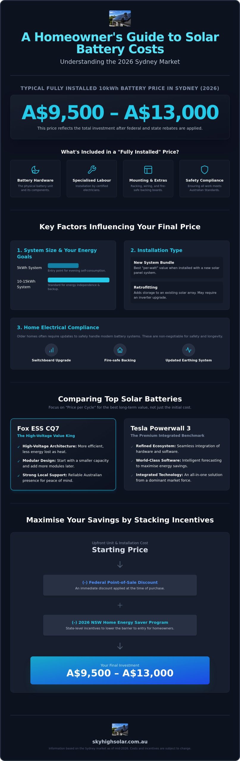 Solar Battery Price Sydney 2026: The Complete Cost vs Value Guide