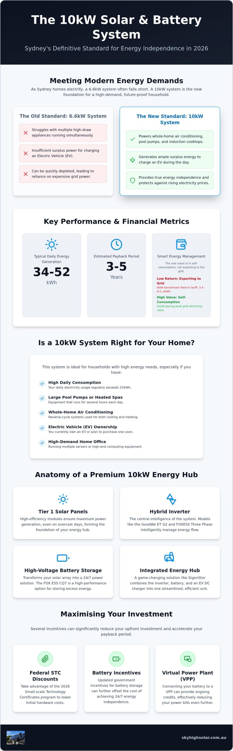 10kW Solar System with Battery Cost Sydney: 2026 Price Guide